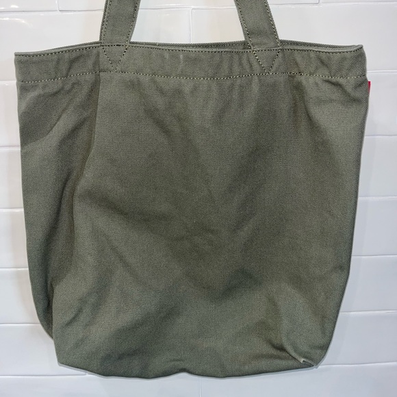 Levi's California Canvas Tote Bag Olive Green 100% Cotton - Picture 6 of 9